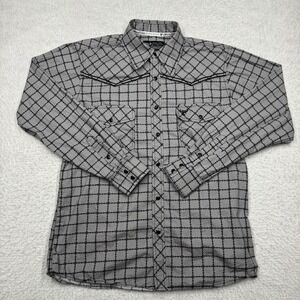 Cowboy Hardware Pearl Snap Shirt Barbwire Western Long Sleeve Gray Men's Size S